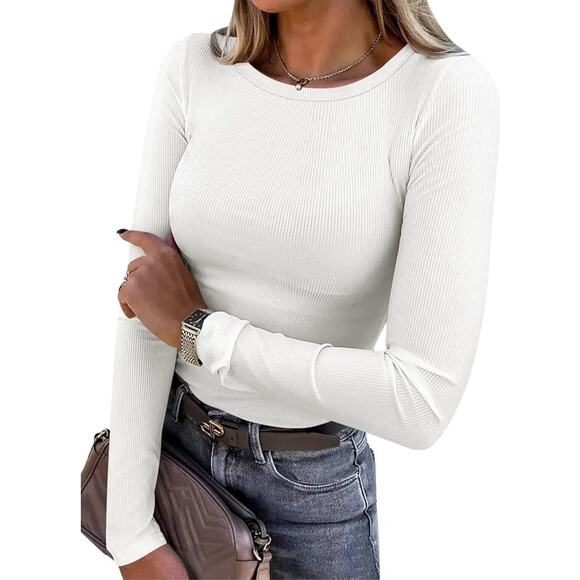 ANRABESS Long Sleeve Shirts Slim Fit Tops Basic Tee Casual T-Shirt Medium - Picture 1 of 9